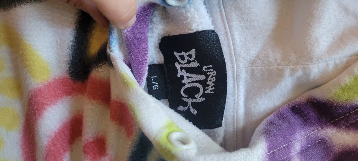 Urban Black Smiley Face Hoodie - Size L - photo 2