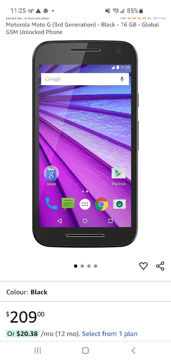 Motorola Moto G (3rd Gen) Black 16GB