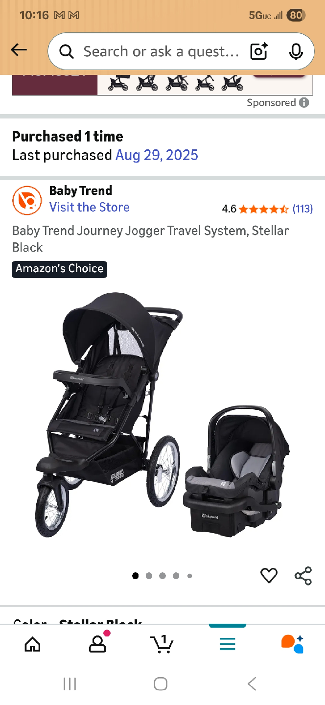 Baby Trend Infant Car Seat - Stellar Black