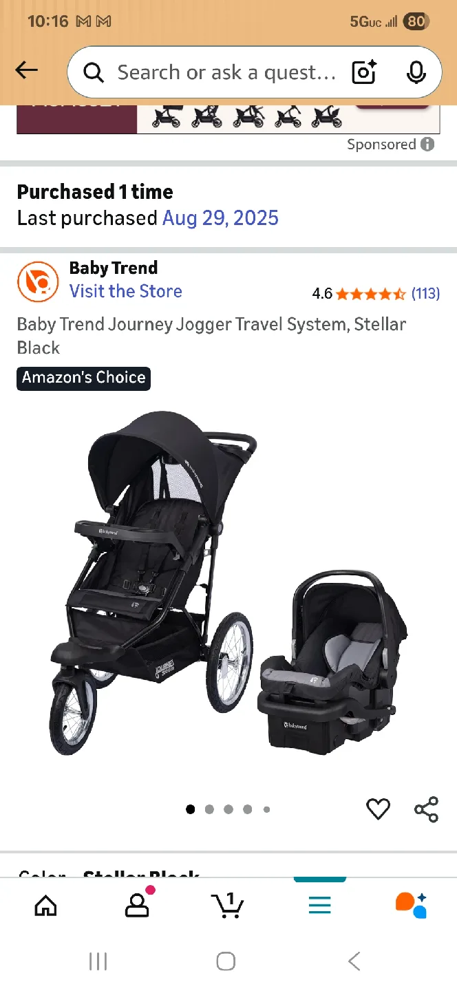 Baby Trend Infant Car Seat - Stellar Black thumbnail