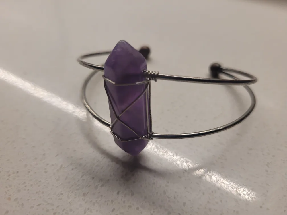 Amethyst Crystal Cuff Bracelet thumbnail