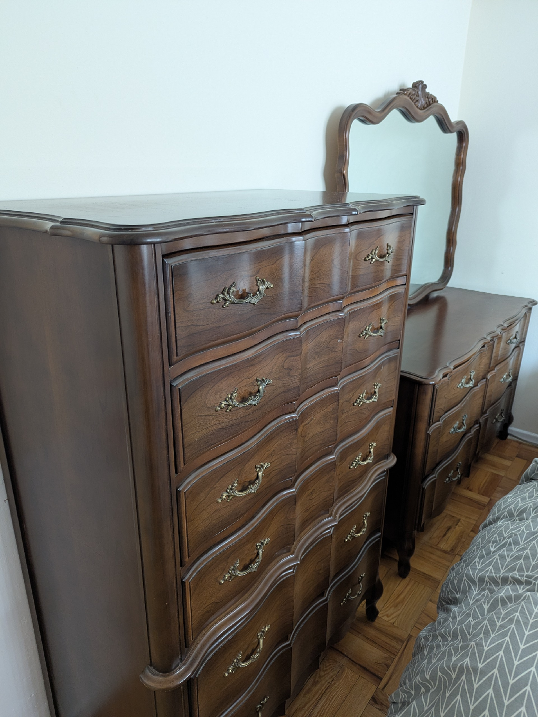 Antique Wood Dresser Set