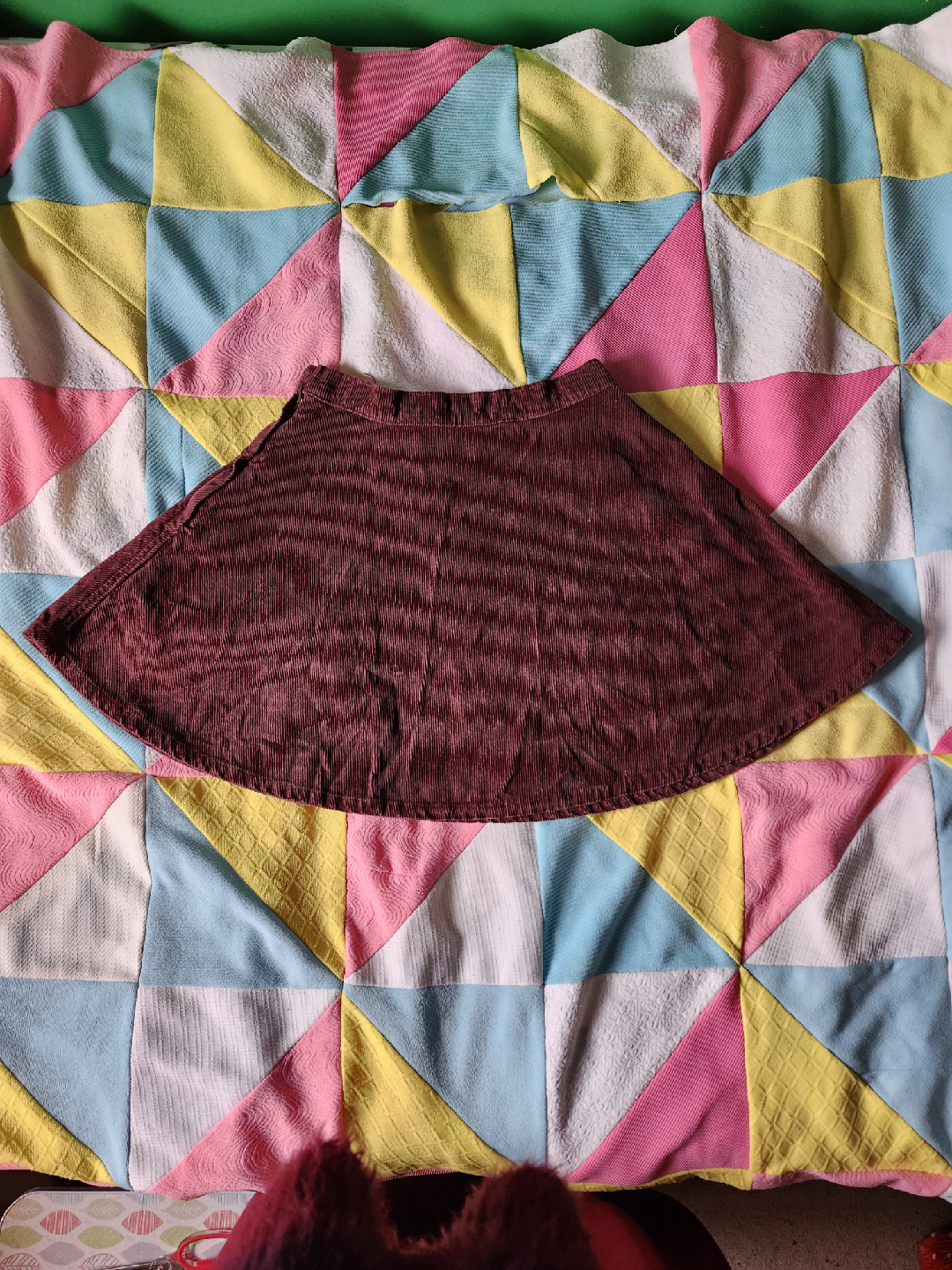 American Apparel burgundy corduroy circle skirt - photo 2