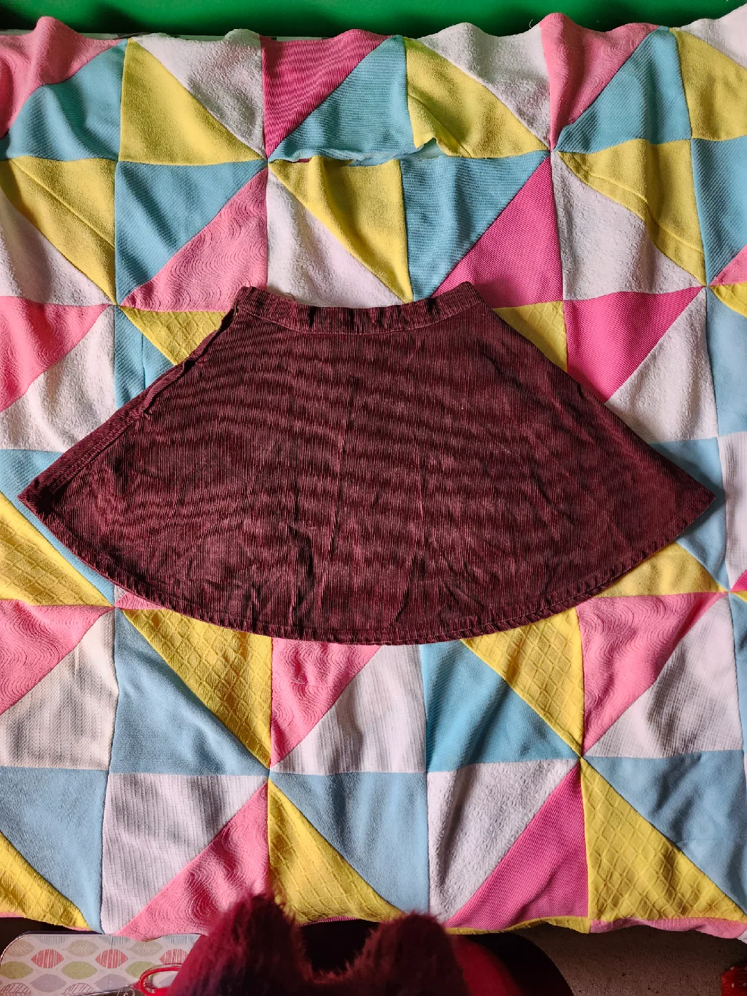 American Apparel burgundy corduroy circle skirt image indicator(2)