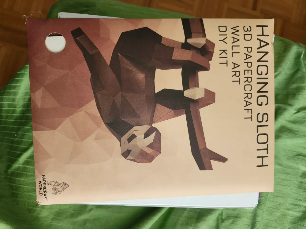 Papercraft World Hanging Sloth 3D Wall Art DIY Kit thumbnail