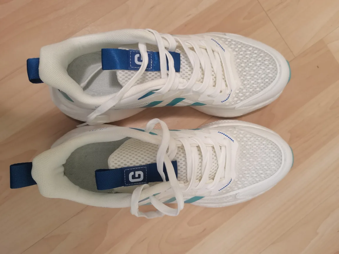 New White & Blue Running Shoes