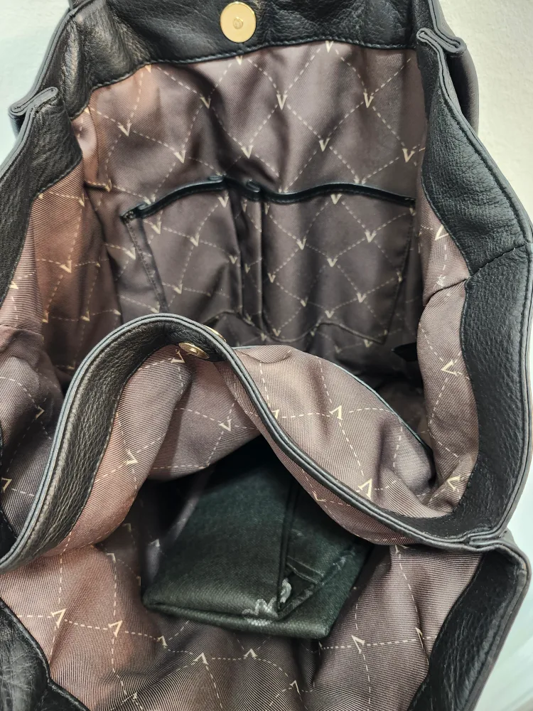 Vince Camuto Black Leather Tote Bag thumbnail