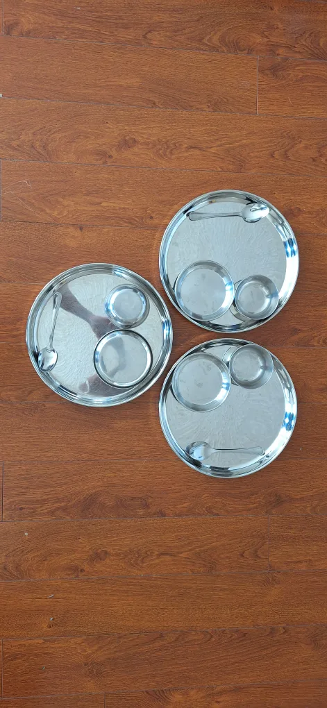 Stainless Steel Thali Plates - Set of 3 thumbnail