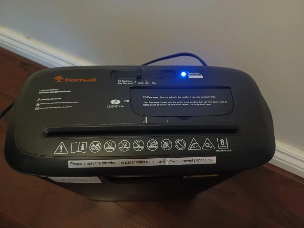 Bonsaii Paper Shredder image indicator(2)