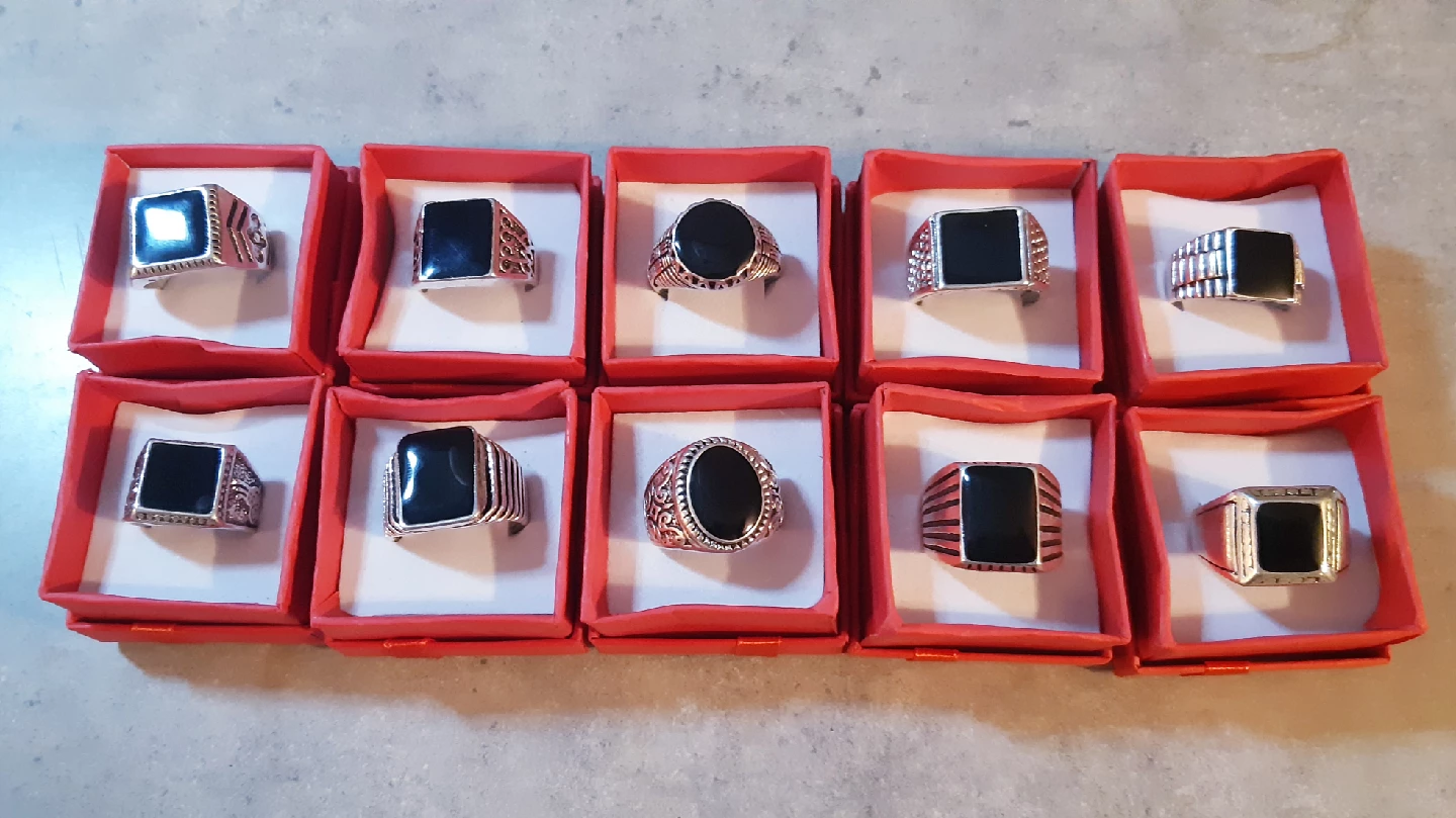 Men's Black Onyx Rings - Variety of Styles