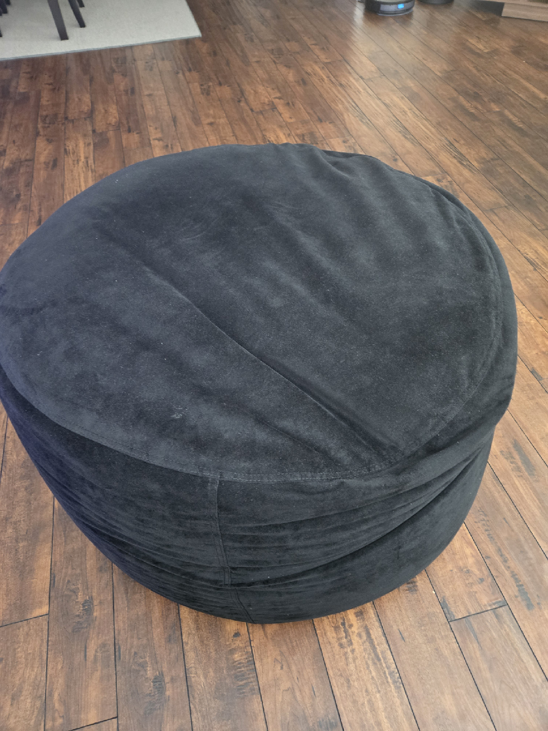 Black Velvet Round Bean bag - photo 2