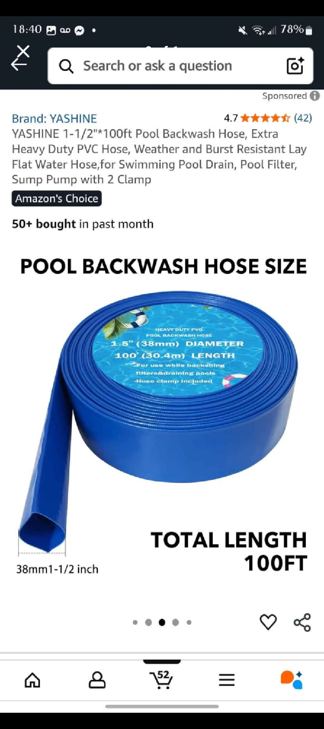 YASHINE 1-1/2"x100ft Pool Backwash Hose - photo 3