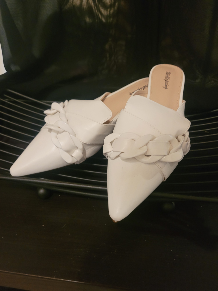 White Mules Size 8 by Wellspring