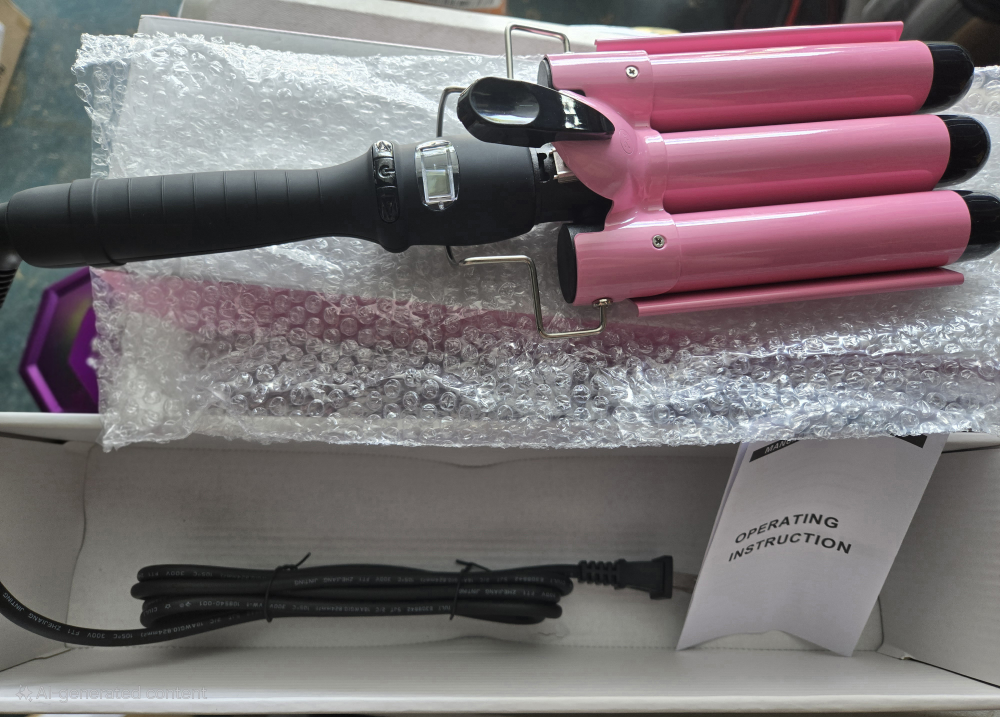 New SISROL 3 Barrel Curling Iron Hair Waver Wand - Pink - photo 2
