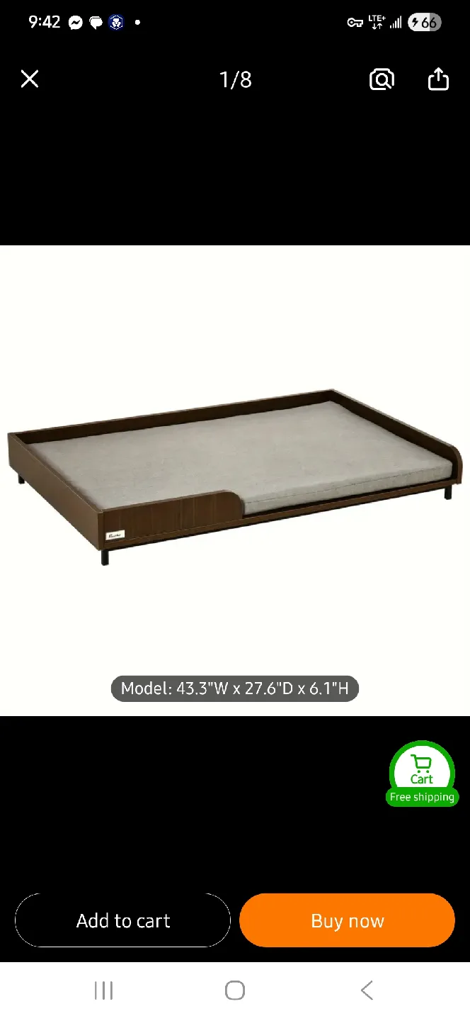 NEW Large PawHut Dog Bed with Grey Cushion 🐾 image indicator(6)