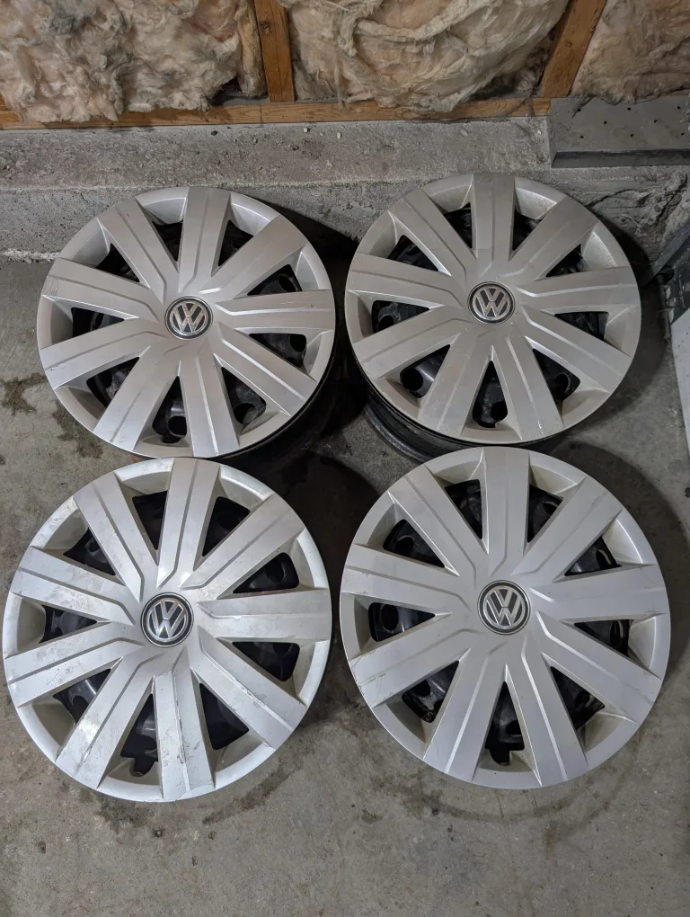 (4)-15 Inch Steel Rims/Wheel Covers for Volkswagen 5x112 thumbnail