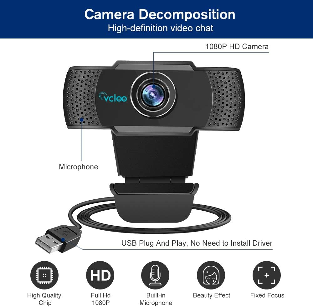 HD Webcam 1080P with Mic PC Laptop Desktop USB Camera - photo 2