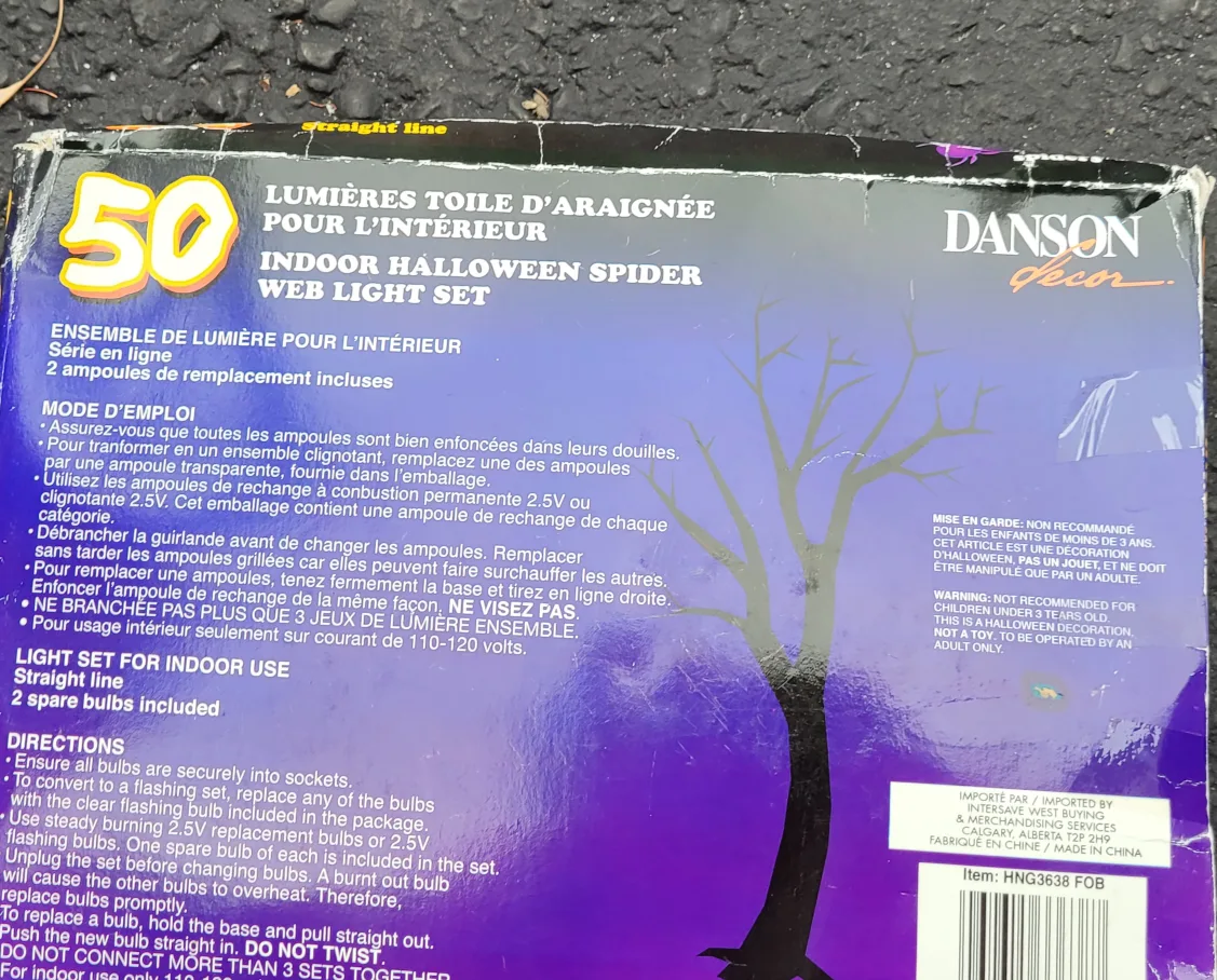 Indoor Halloween Spider Web Light Set image indicator(5)