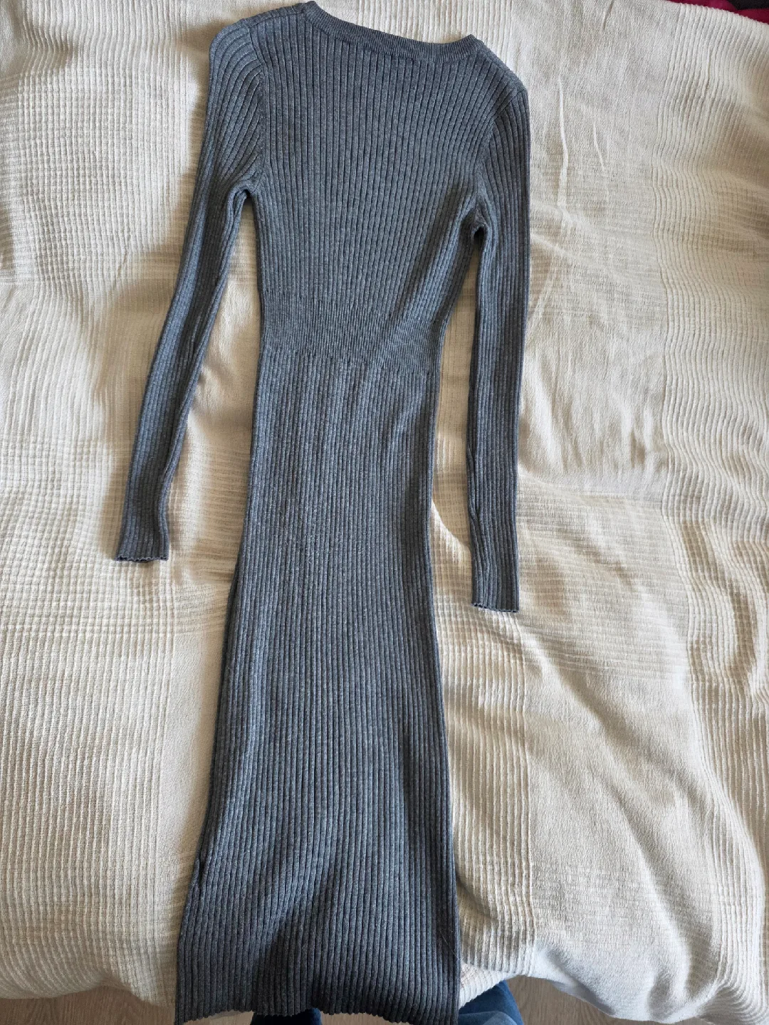 Colin's Grey Ribbed Knit Dress - Size Small image indicator(2)