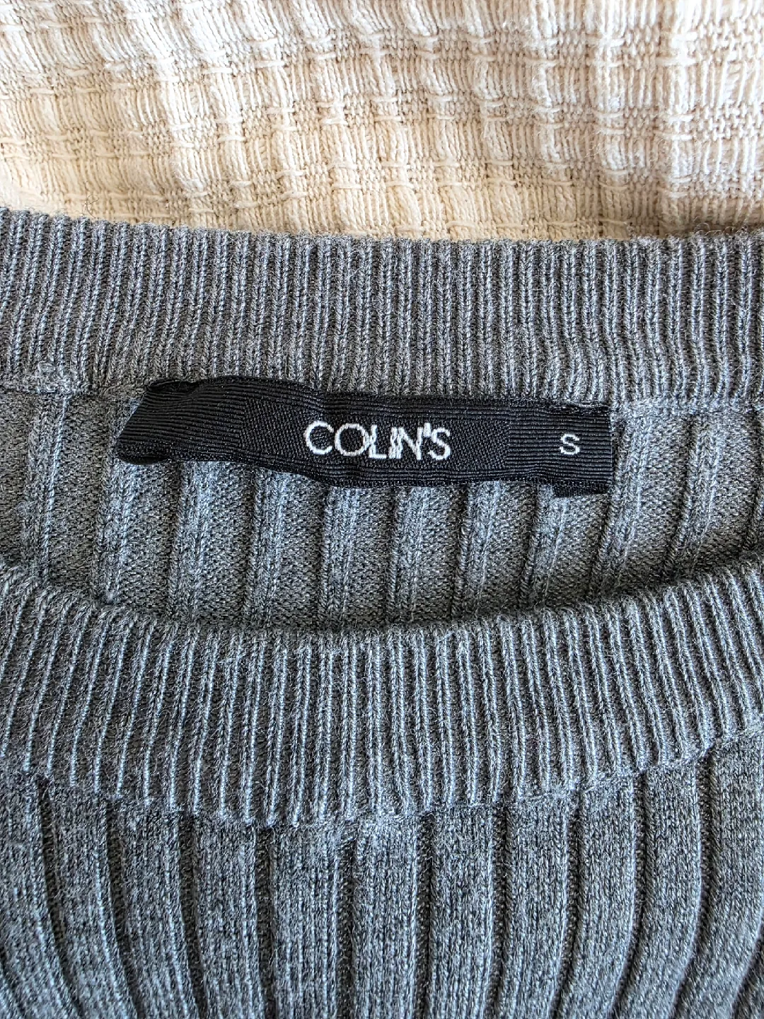 Colin's Grey Ribbed Knit Dress - Size Small image indicator(3)