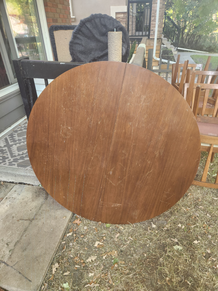 Round Wooden Dining Table with Chairs