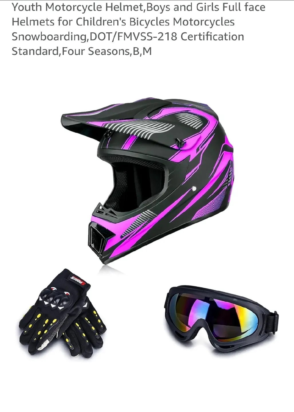 Brand New Childen, Youth Full face Helmets DOT