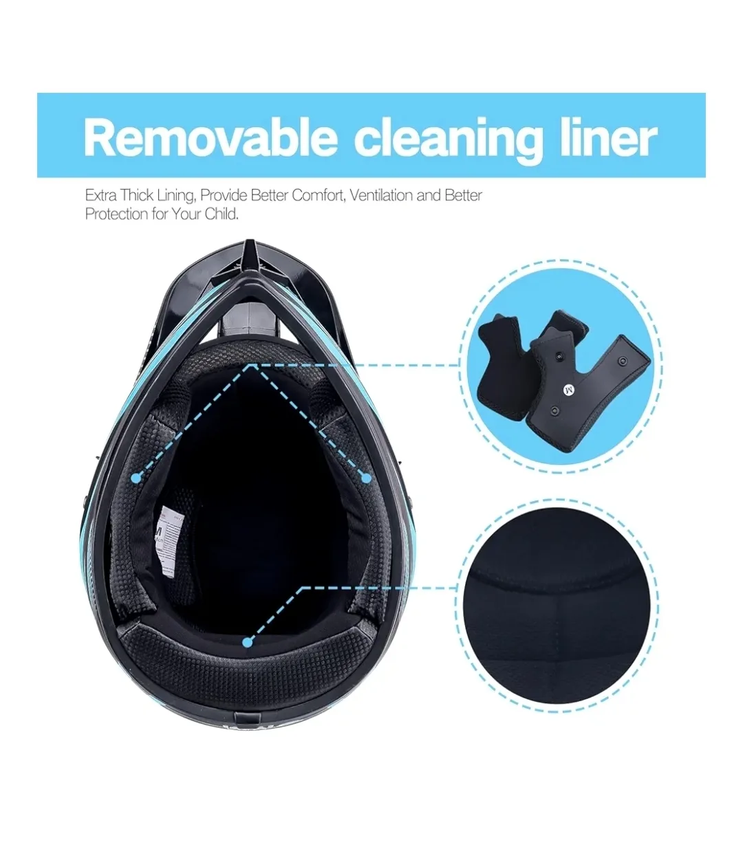 Brand New Childen, Youth Full face Helmets DOT image indicator(3)