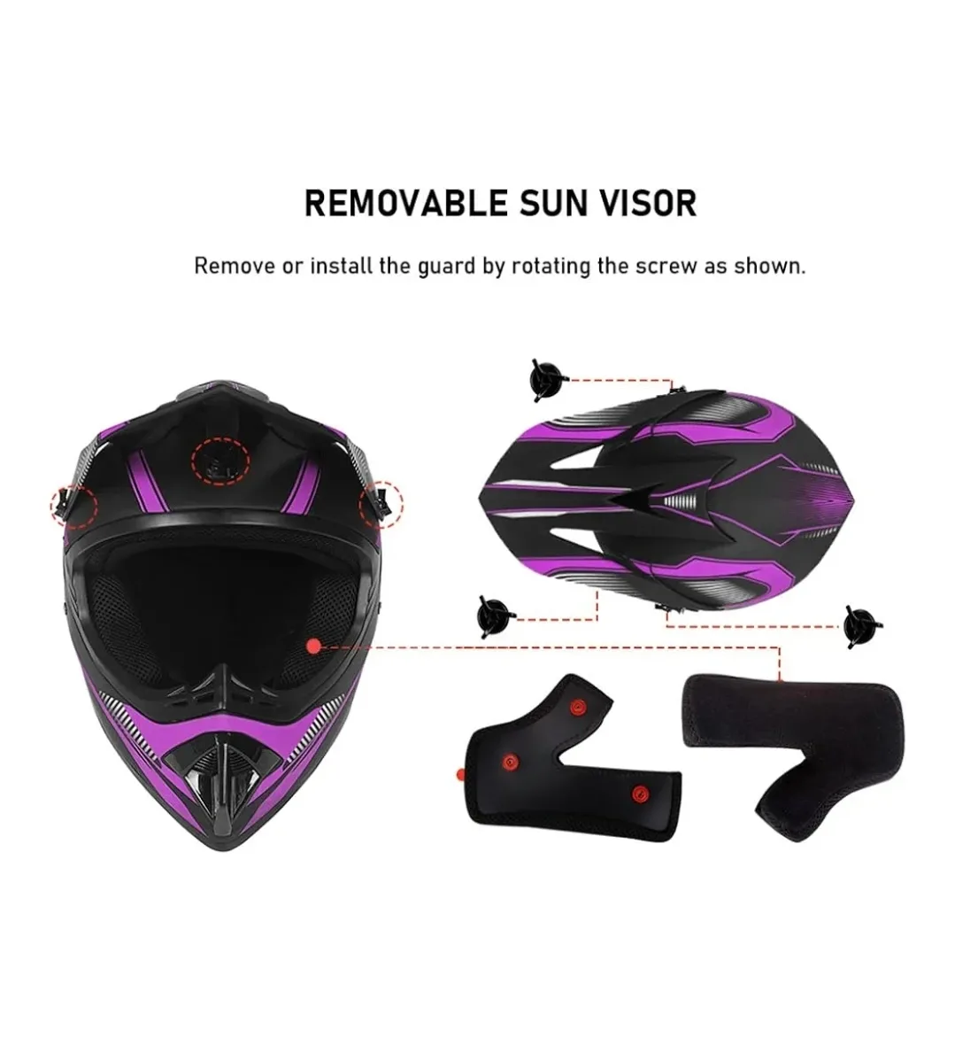 Brand New Childen, Youth Full face Helmets DOT image indicator(4)