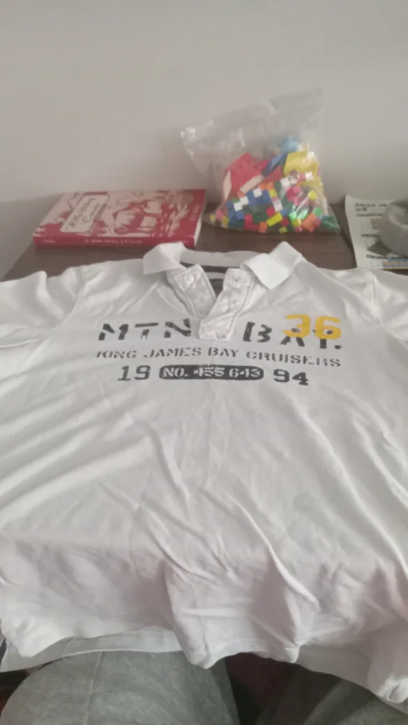 H&M L.O.G.G. White Polo Shirt (Size 10-12Y) image indicator(3)