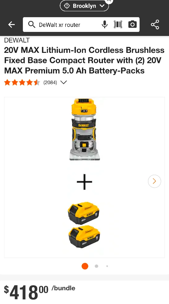 20V Max DeWalt XR Compact Router + 5AH XR Battery- 2 Pack image indicator(2)