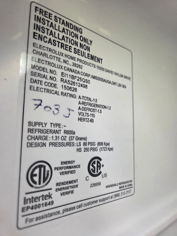 Electrolux EI11BF25QS0 Free Standing Refrigerator image indicator(5)