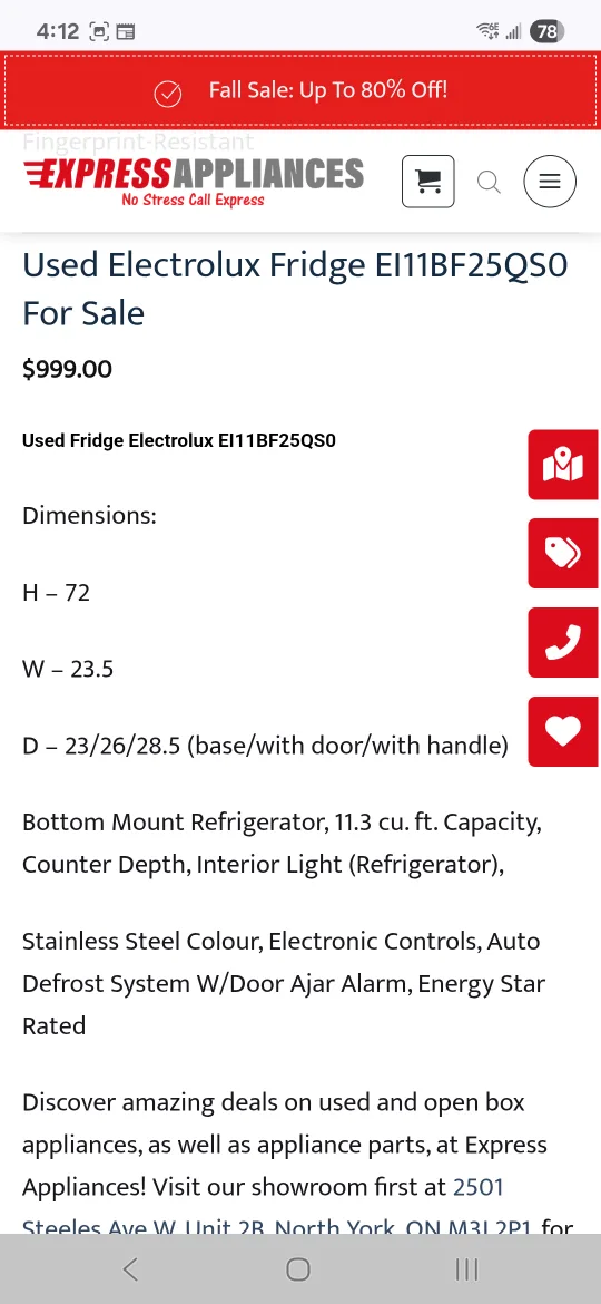 Electrolux EI11BF25QS0 Free Standing Refrigerator image indicator(6)