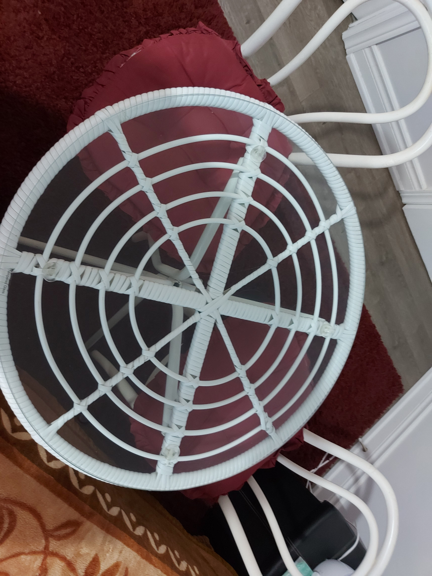 White Rattan Table and Chair Set-Move Out Sale - photo 2