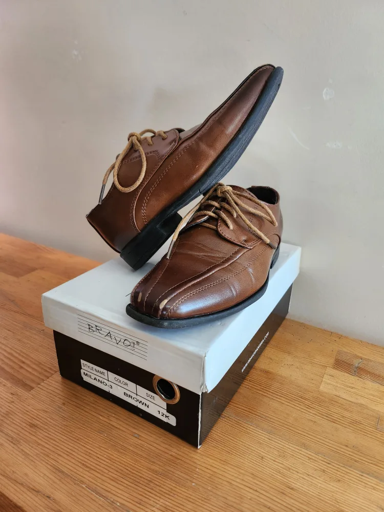 Kid's Brown Dress Shoes, Dickies Belt, Bow Tie 🥕 image indicator(9)