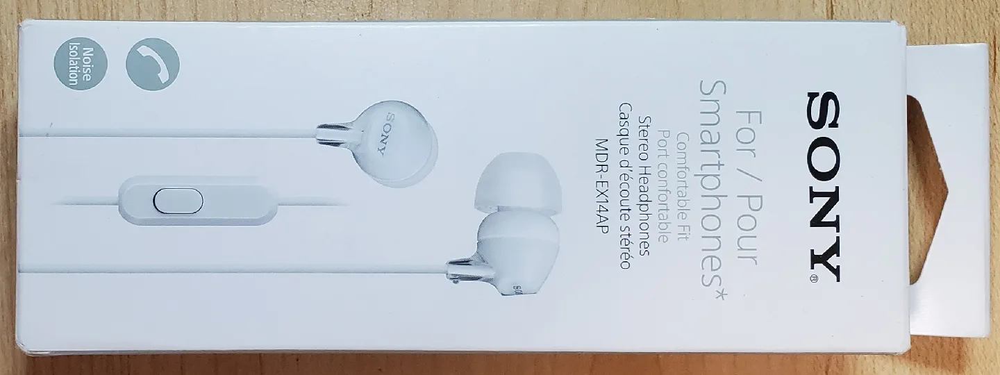 Sony MDR-EX14AP White Stereo Headphones - New in Box image indicator(2)