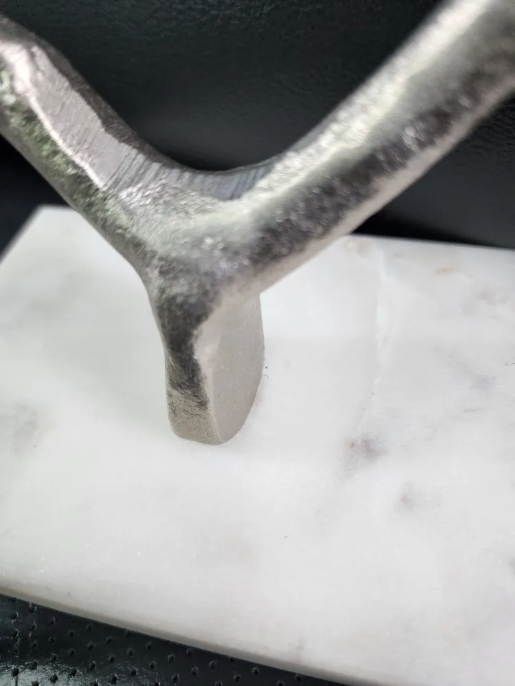 Silver Wishbone Sculpture on Marble Base image indicator(2)