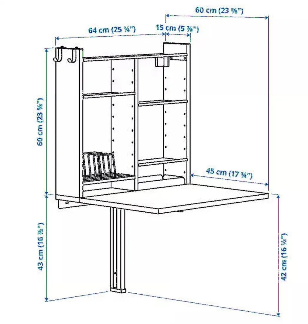 NEW IKEA NORBERG Wall-mounted drop-leaf table image indicator(7)