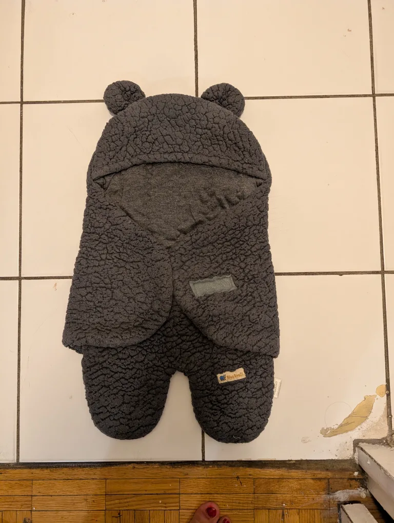 Blue Small Bear Baby Swaddle Blanket