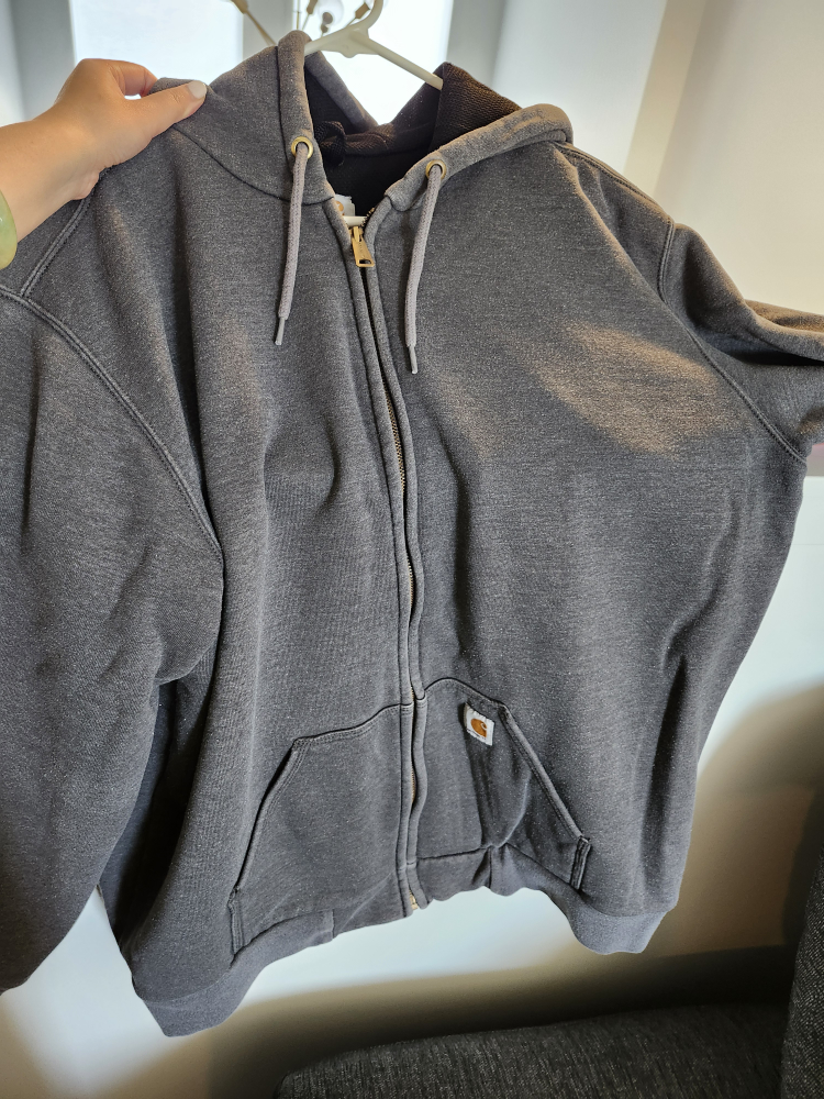 Carhartt Grey Full Zip Hoodie - XL Tall