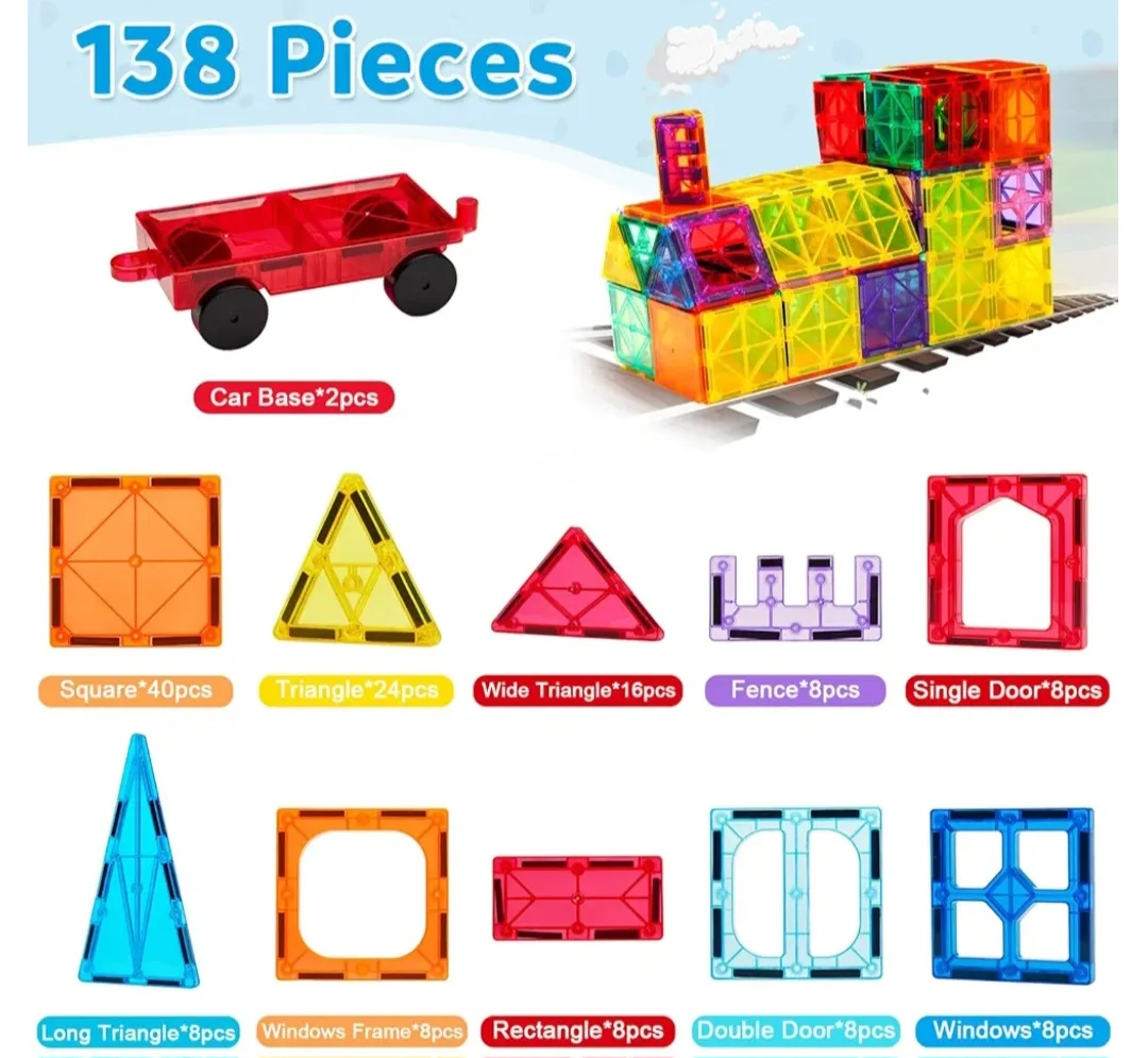 Ryoichi 138 PCS Magnetic Building Tiles Set image indicator(3)