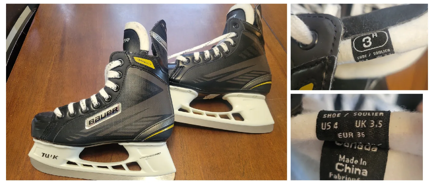 Bauer Impact Ice Skates - Size US 4 thumbnail
