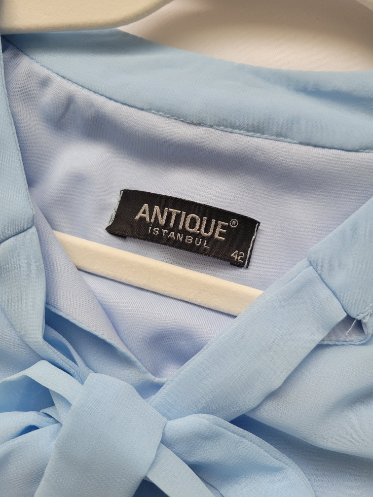 Antique Istanbul Light Blue Pleated Maxi Dress - Size 42/Small - photo 3
