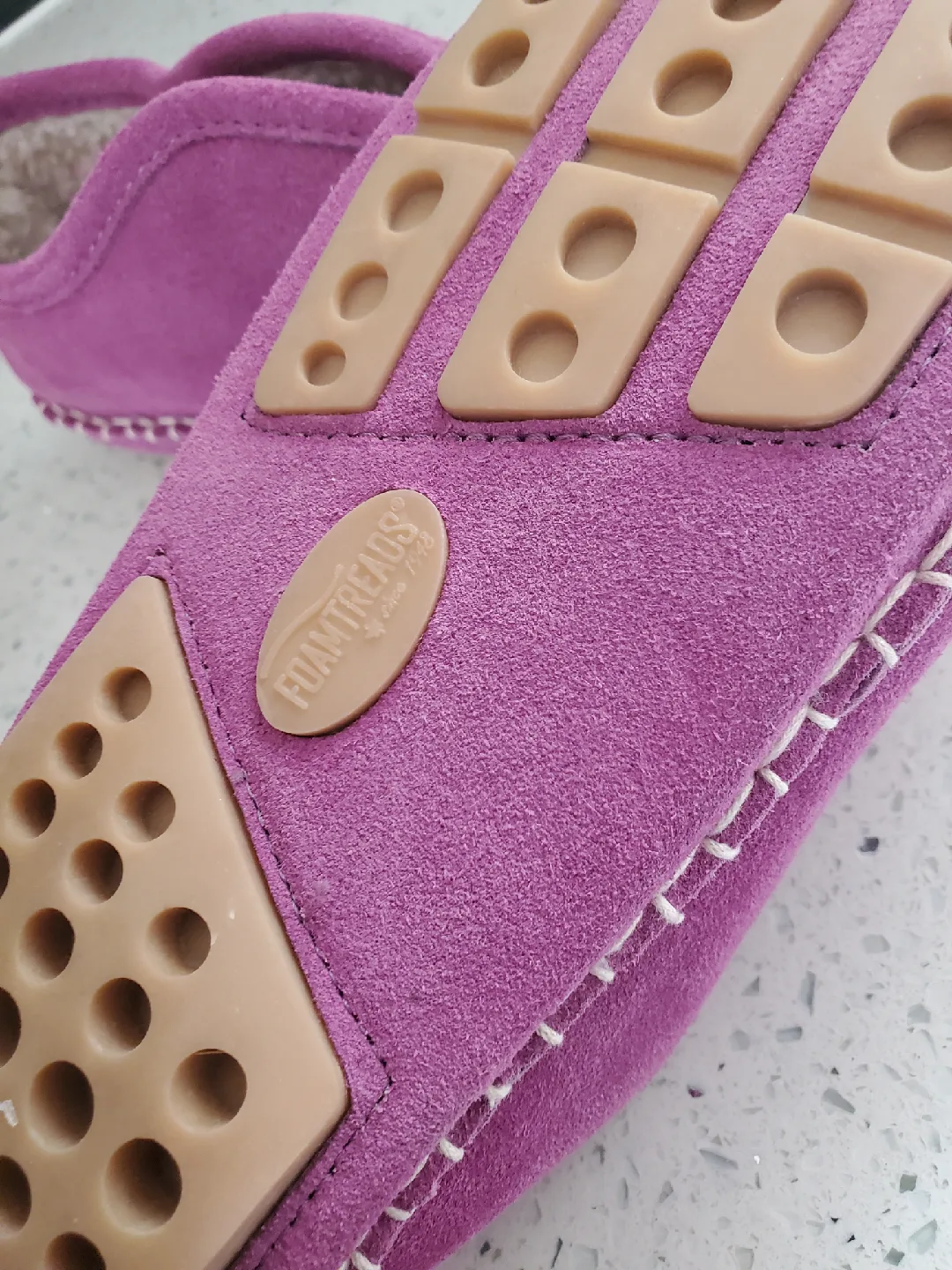 Foamtreads Purple Suede Slippers image indicator(3)