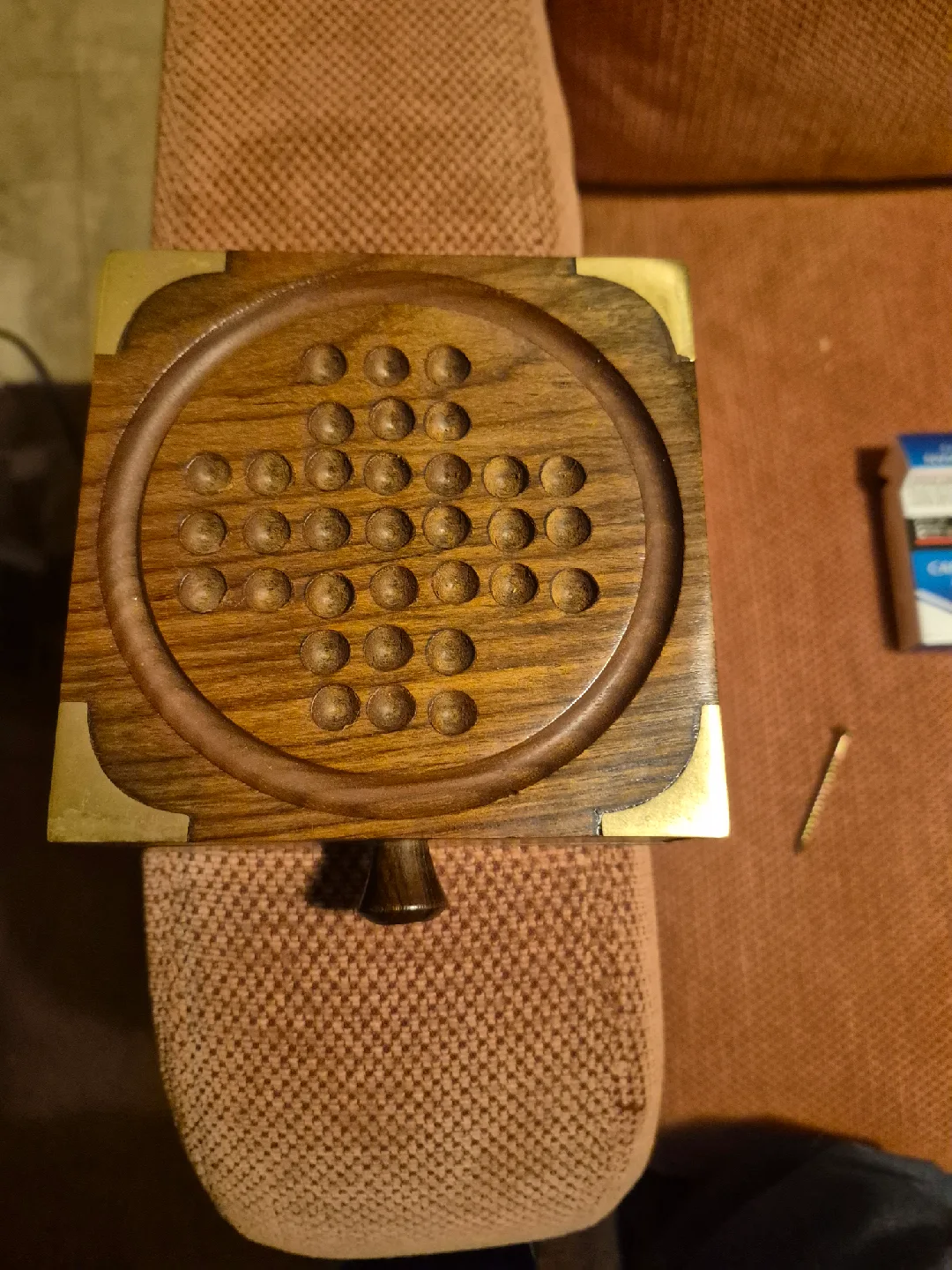 Wooden Solitaire Game with Marbles thumbnail