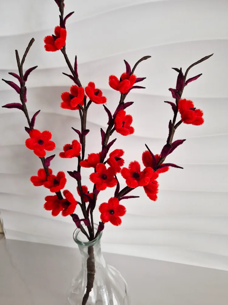 Red Artificial Cherry Blossom Stems thumbnail