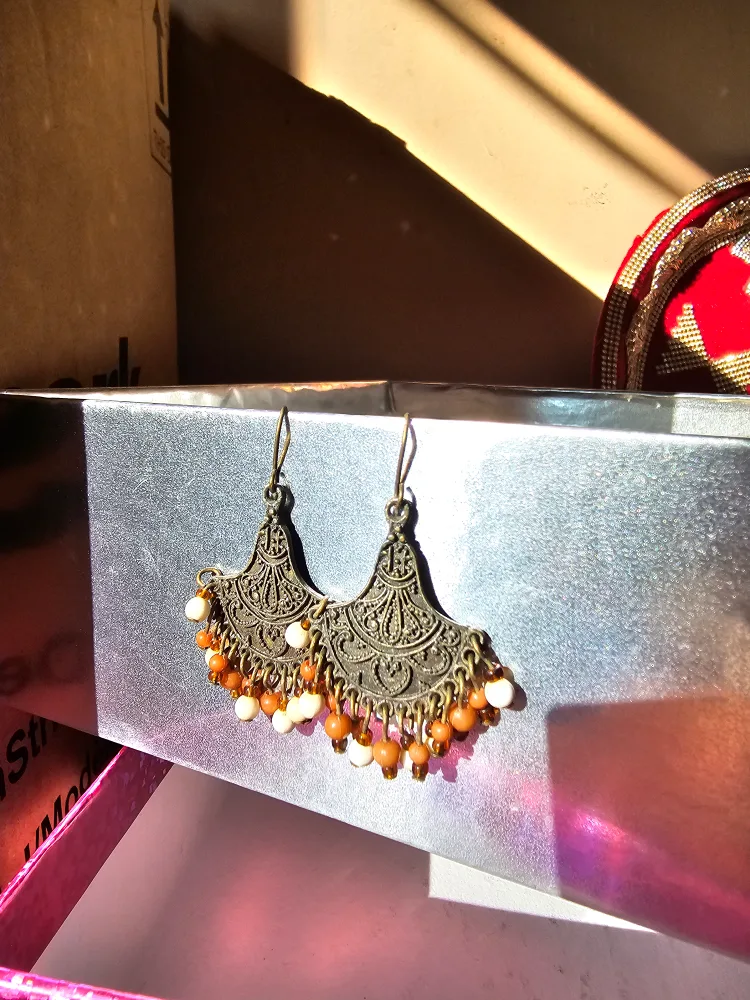 Dangle Earrings with Beads