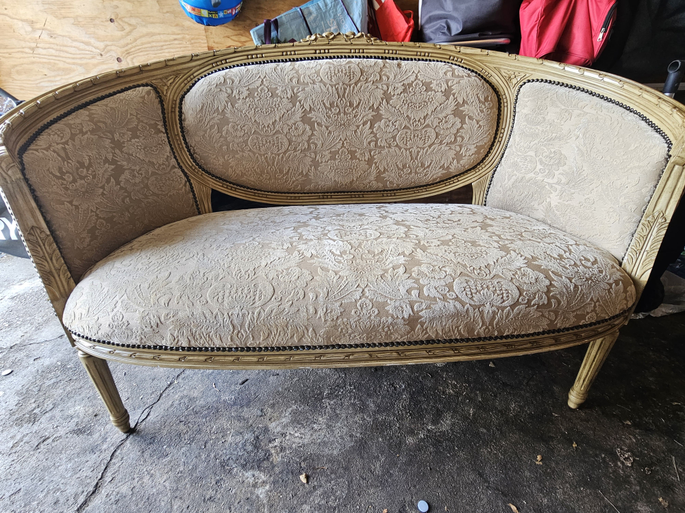 Vintage Loveseat & 2 Chairs - Beige/Gold
