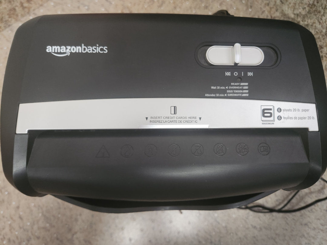 AmazonBasics 6-Sheet Cross-Cut Paper Shredder - photo 2