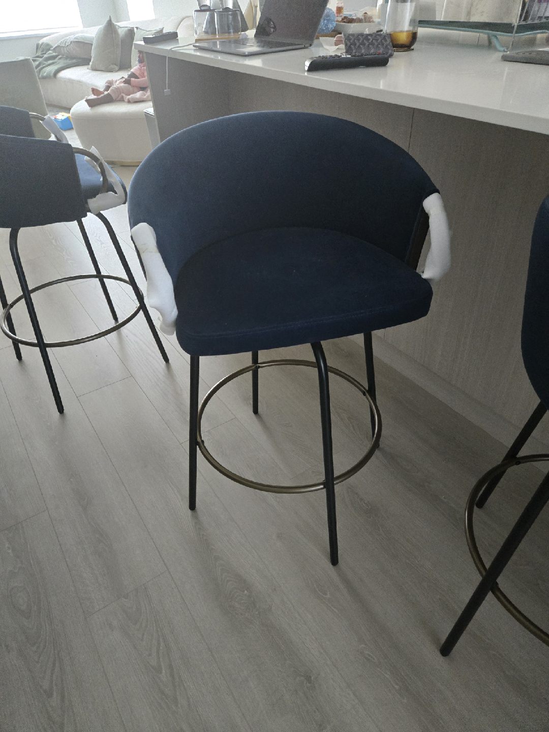 Navy Blue Bar Stools - Set of 4