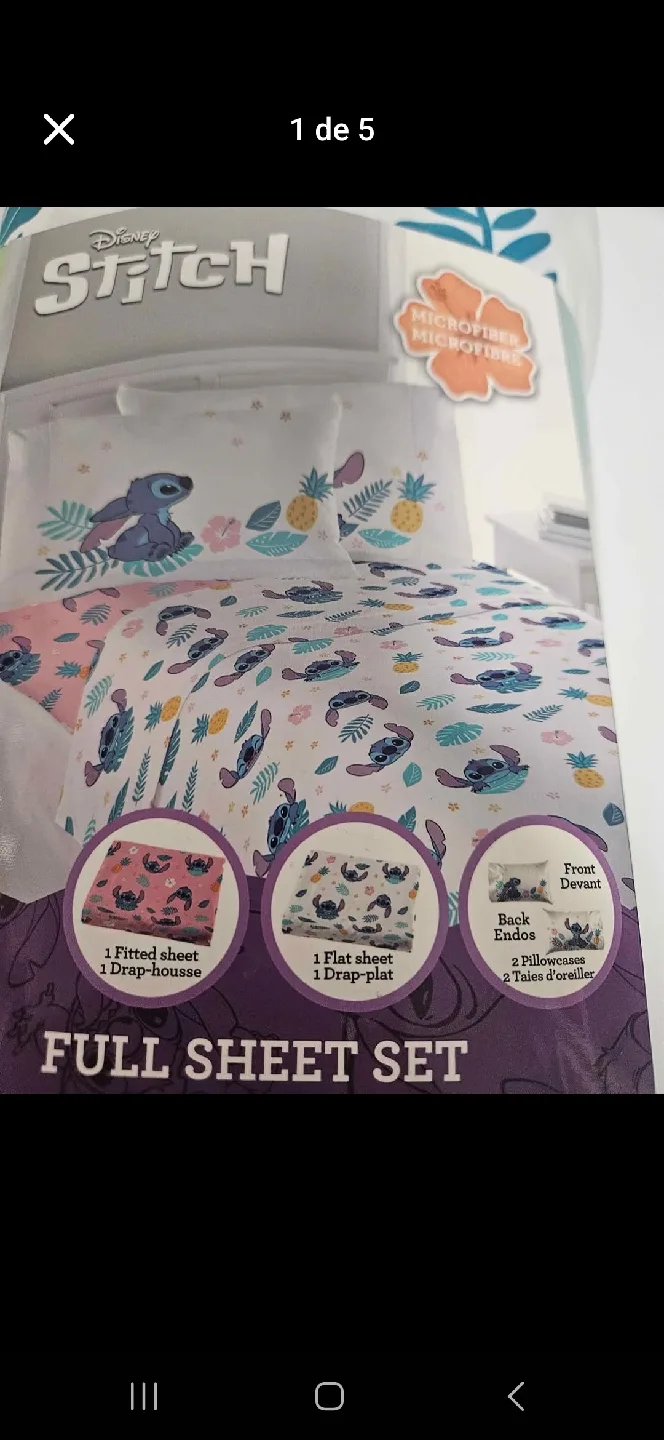 Disney Stitch Full Sheet Set - New in Box! image indicator(4)
